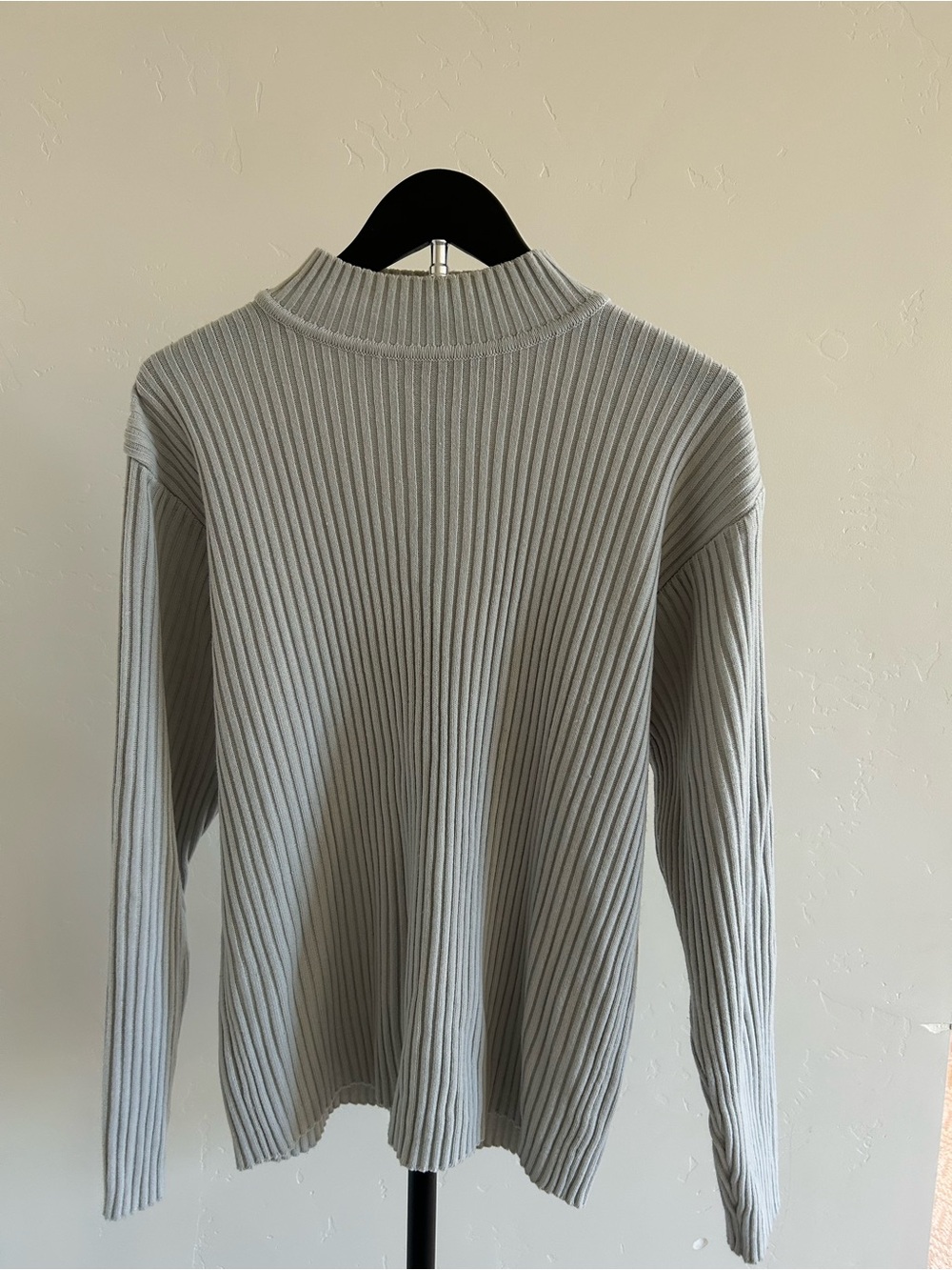 Vintage Xtreme Gear Gray Ribbed Mock Neck Sweater S 90s Y2K Minimalist